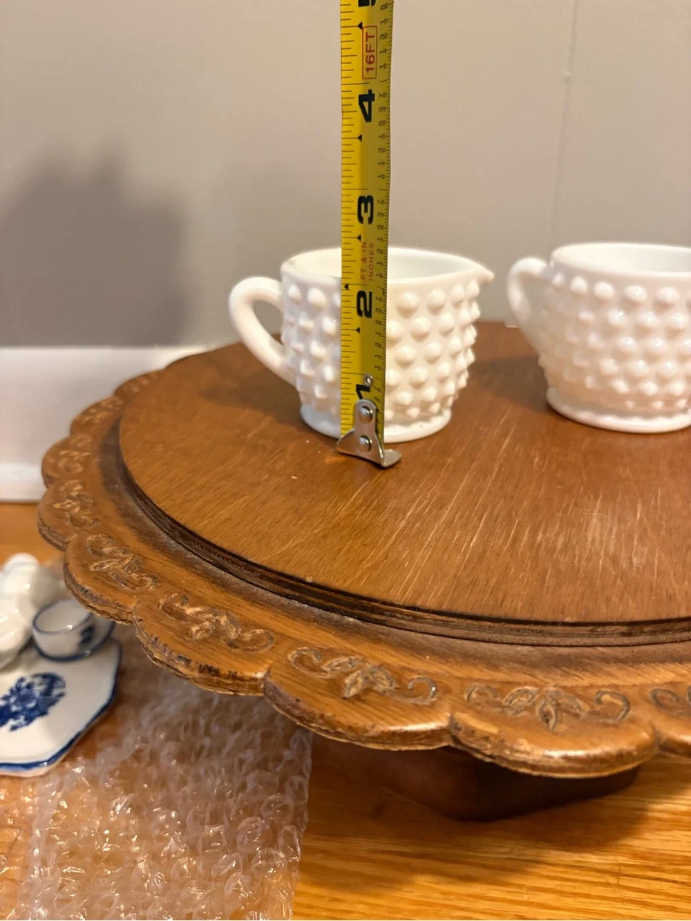 Vintage Fenton? Milk Glass Hobnail Small Creamer and Sugar Set